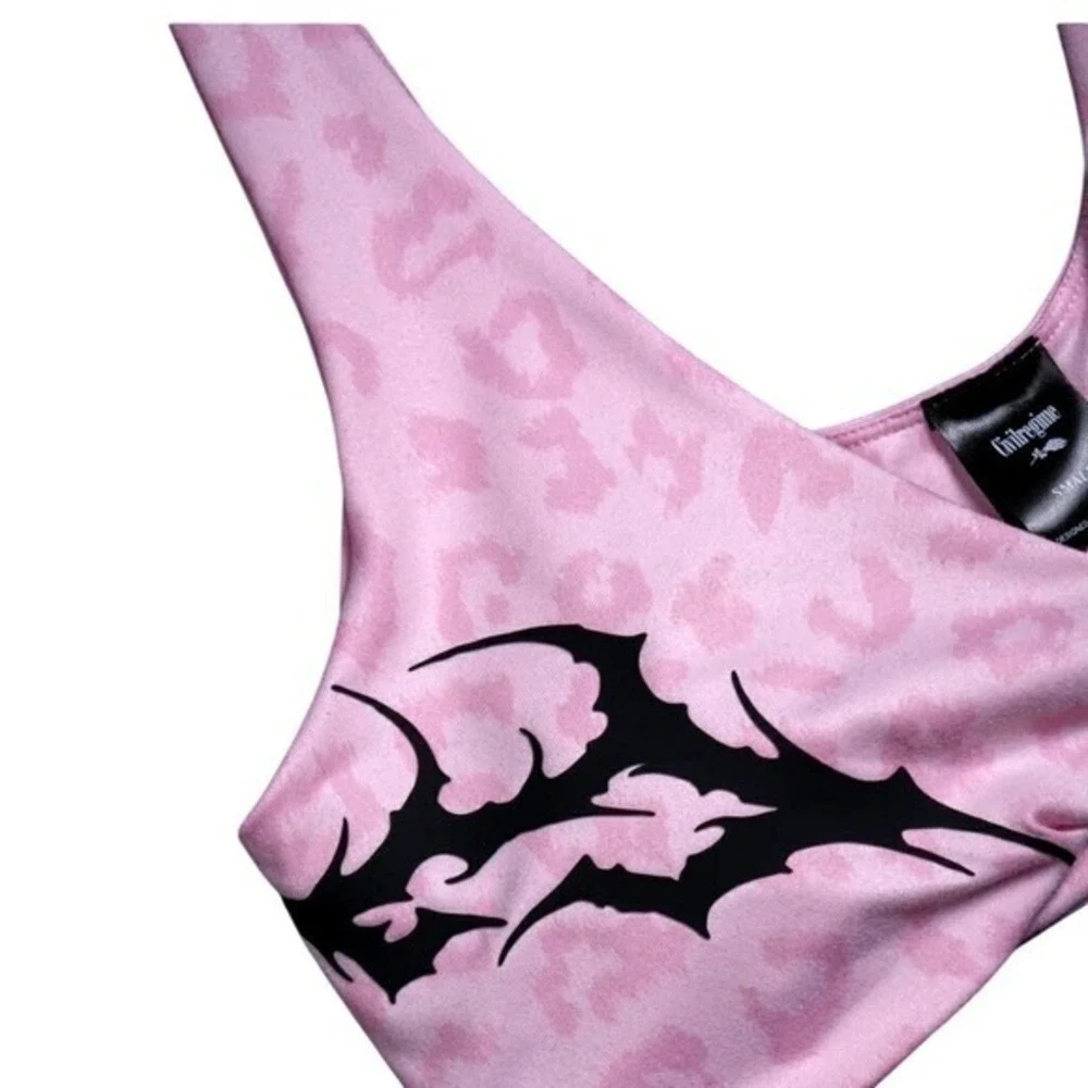 Civil Regime Baby Pink Cheetah Twist Bra Size Medium